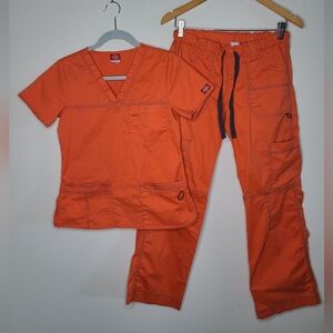 Dickies Vibrant Orange Scrub Set